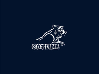 illustration of a cat. catline logo vector