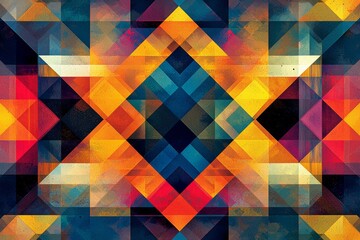 Wall Mural - Abstract Geometric Pattern with Vibrant Colors created with Generative AI