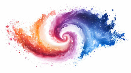 Wall Mural - Abstract Swirling Galaxy Watercolor Paint Splash Background