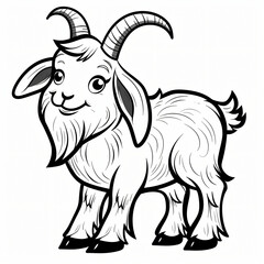 Wall Mural - cartoon of a Goat children coloring book page