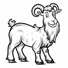 Wall Mural - cartoon of a Goat children coloring book page