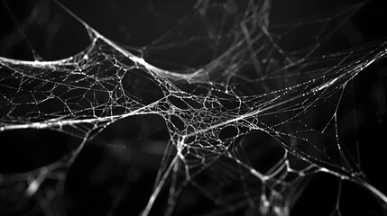 Tangled Cobweb Silhouette on Dark Moody Backdrop