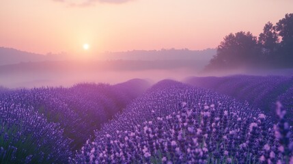 Sticker - Sunrise Over Lavender Field