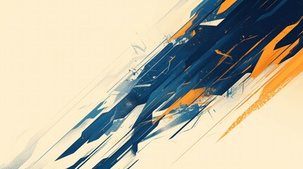 Wall Mural - Abstract Digital Art with Blue and Orange Lines