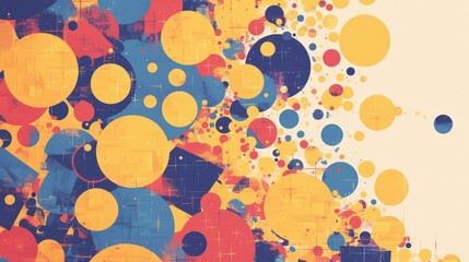 Wall Mural - Abstract Art with Colorful Circles and Geometric Shapes