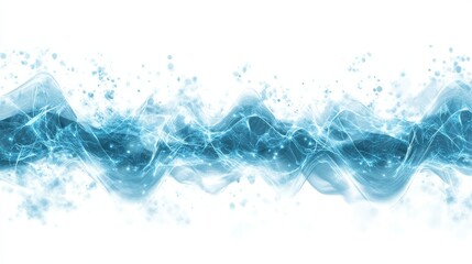 Wall Mural - Abstract Blue Wave Pattern with Light Spots