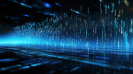 generated illustration of digital binary encrypted code matrix background