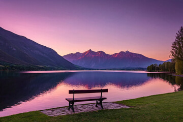 Wall Mural - sunset on the lake