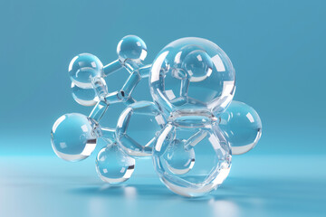 Wall Mural - water molecule model, Science or medical background,