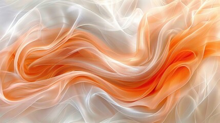 Wall Mural - Abstract Texture of White and Orange Fabric