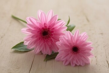 Wall Mural - Isolated Pink Flowers on a Soft Natural Background