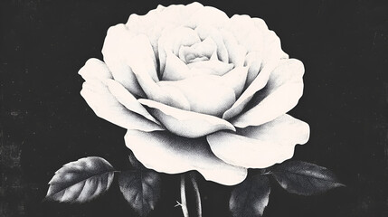 Poster - Elegant Black and White Rose: Perfect for Romantic Designs