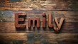 © Vector Juice - Wooden Rosewood personalized name postcard perfect for decor.