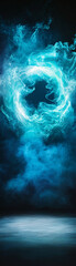 Wall Mural - a blue smokey swirl with a dark background