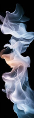 Wall Mural - a long, curling smoke trail with a blue and orange hue. the smoke is billowing and he is coming from