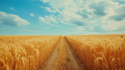 Golden Wheat Field Landscape