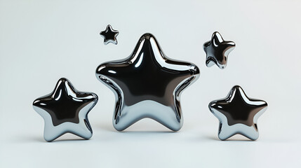 Sticker - Shiny Chrome Stars - Perfect for Your Next Design Project!