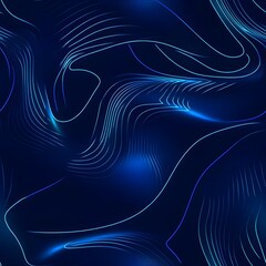 Wall Mural - Blue abstract background with glowing curve geometric lines. Modern shiny blue lines pattern