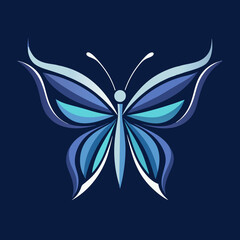 Wall Mural - logo of butterfly studio with the dark blue vector illustration