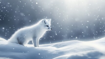 Canvas Print - Arctic Fox in a Winter Wonderland