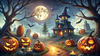 Free Photo Halloween scary house background generative ai 