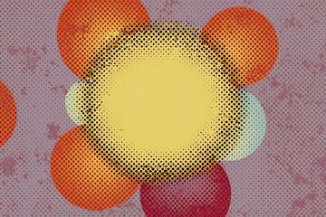 Playful Pop Art Background Design Template with Halftone Texture for a Unique 2023 Look