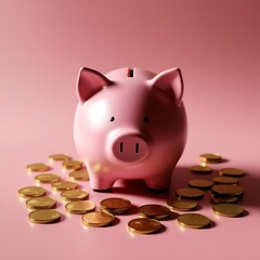 A Piggy bank with coin Save money and finance concept