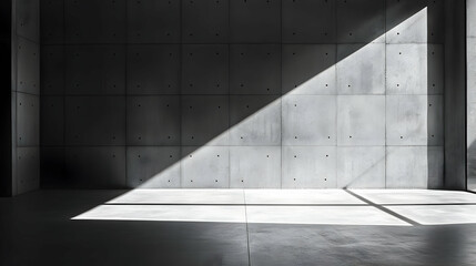 Wall Mural - Minimalist Concrete Room with Light Beam