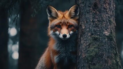 Wall Mural - Red Fox in the Forest