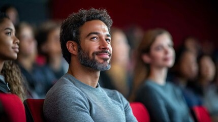 Wall Mural - A man with a beard and gray hair is smiling at the camera