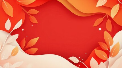 Wall Mural - Vibrant red abstract vector background perfect for showcasing your text or designs in a modern, flat style.