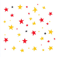 Poster - Brighten your designs with playful red and yellow star vector art Perfect for girlthemed projects, this minimal clipart adds charm.