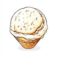 Canvas Print - Delight in a minimalistic vector scoop of ice cream, perfect for animations. Crisp and clean design on a white backdrop.