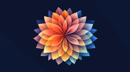 Geometric flower graphic.