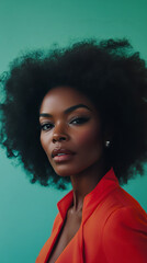 Canvas Print - Portrait of a black woman with afro hair