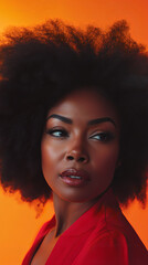 Poster - Portrait of a black woman with afro hair