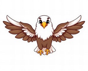 Wall Mural - cartoon eagle with spread wings.