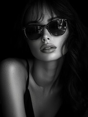 Canvas Print - portrait of a woman with sunglasses