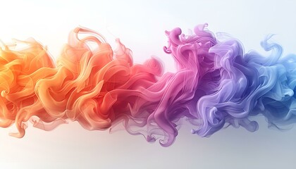 Canvas Print - a colorful smoke on a white background. 