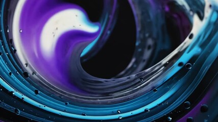 Wall Mural - Video footage of close up of a swirling pattern with vibrant colors, predominantly featuring shades of purple and blue