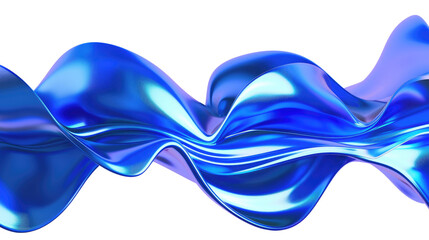 Wall Mural - Abstract blue and purple liquid wave form on a transparent background.