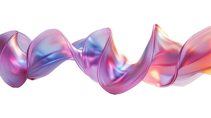 Wall Mural - Abstract pink and blue iridescent 3D wavy liquid swirl.