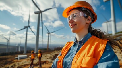 Renewable Energy Worker at Wind Farm