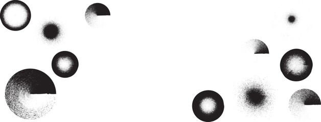 Wall Mural - sprayed black circles frame .graffiti art design . noise dispersion circle . spray effect .grunge te