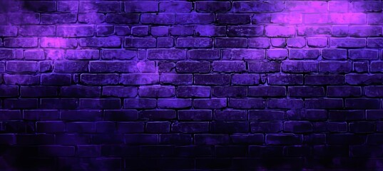 Wall Mural - It features a brick wall texture pattern, blue and purple background, laser beams, neon, spotlight reflections, and smoke floating up from a studio room.