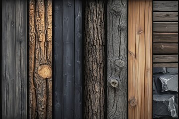 Wall Mural - The background is dark wooden with a natural pattern; the collection is dark wooden with a natural pattern