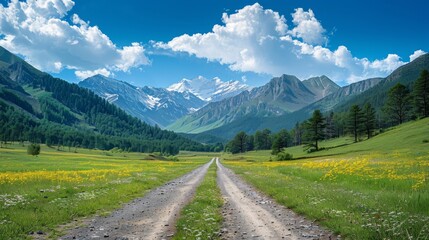 Wall Mural - beautiful mountain landscape