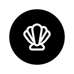 Sticker - seashell line circular icon