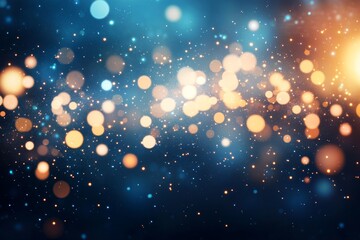 An abstract sparkle bokeh light effect on a navy blue background