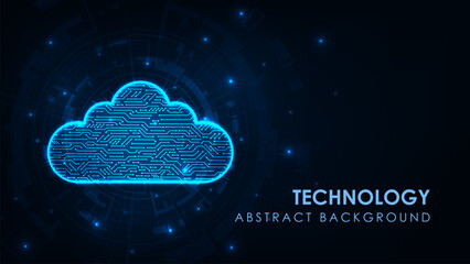 Abstract data center network system. cloud storage technology concept. Futuristic big data.